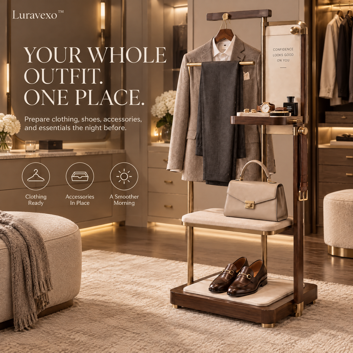 Luravexo™ Outfit Staging Valet